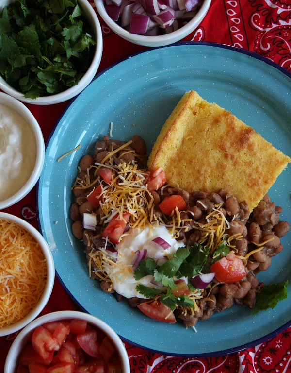 Pioneer Woman's beans & cornbread