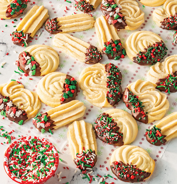 Piped butter cookies