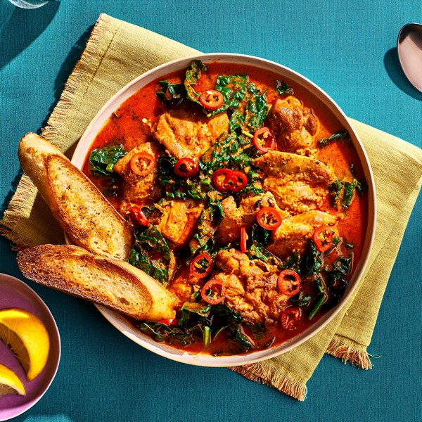 Piri-piri chicken stew with kale 