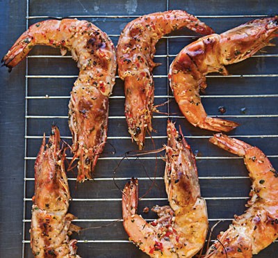 Piri-piri prawns