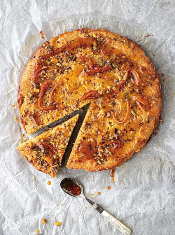 Pistachio & almond cake with cardamom-laced citrus syrup