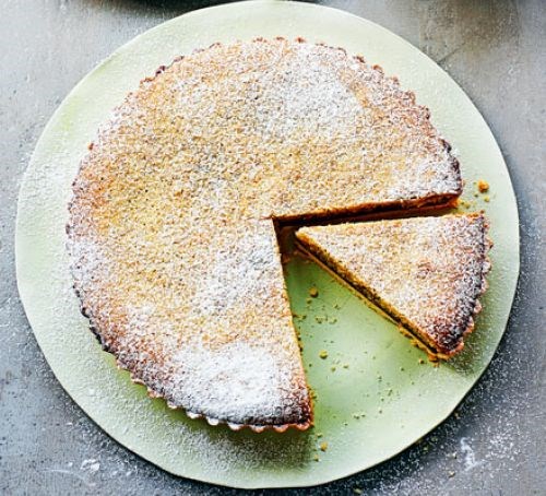 Pistachio & black cherry Bakewell tarts