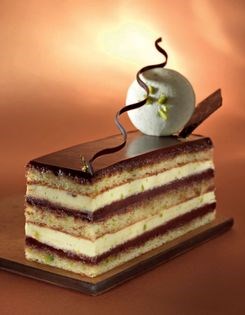 Pistachio & chocolate Opera