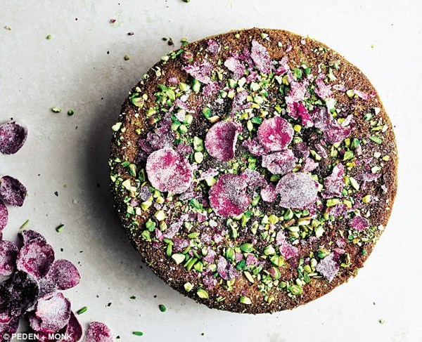 Pistachio & rosewater semolina cake