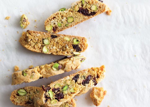 Pistachio and dried-cherry biscotti