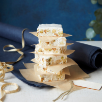 Pistachio and orange blossom nougat