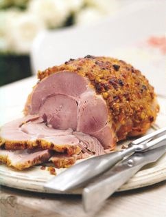 Pistachio and orange roast ham