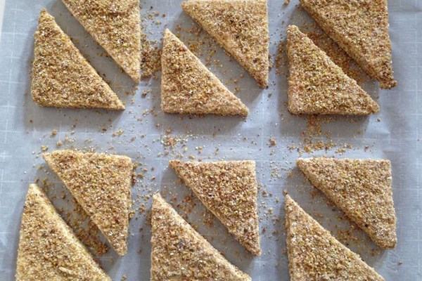 Pistachio-and pecan-crusted tofu