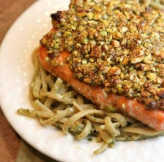 Pistachio baked salmon