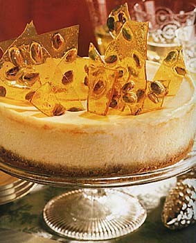 Pistachio brittle cheesecake