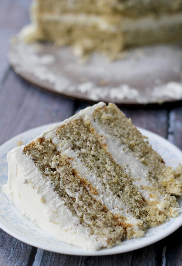 Pistachio cake with honey vanilla buttercream
