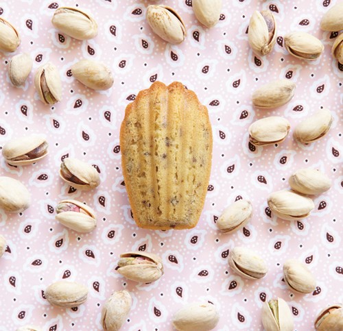 Pistachio cardamom madeleine