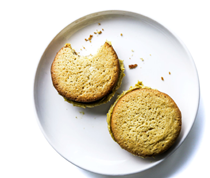 Pistachio-cream sandwich cookies