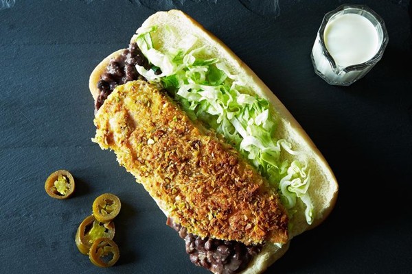 Pistachio-crusted chicken tortas