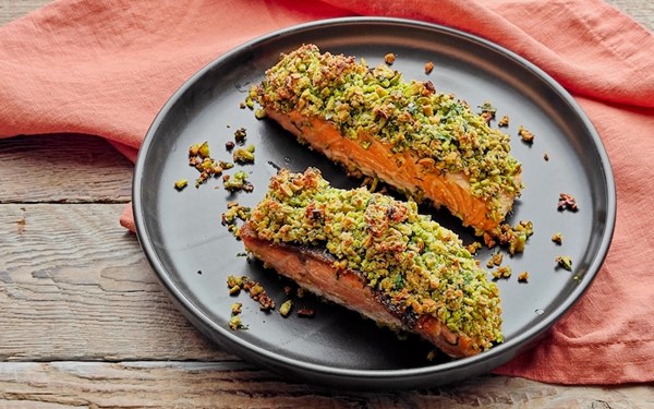 Pistachio-crusted salmon