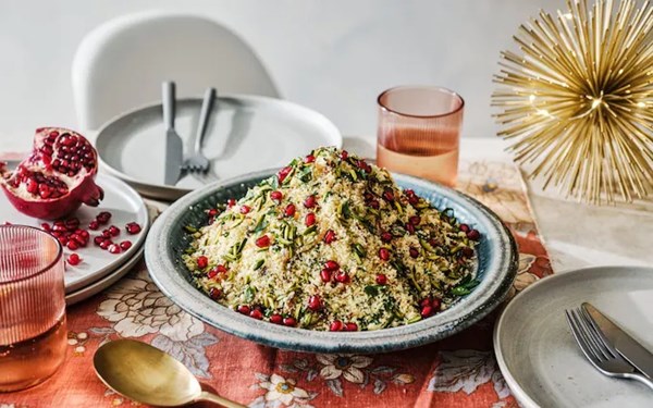 Pistachio, orange and pomegranate couscous