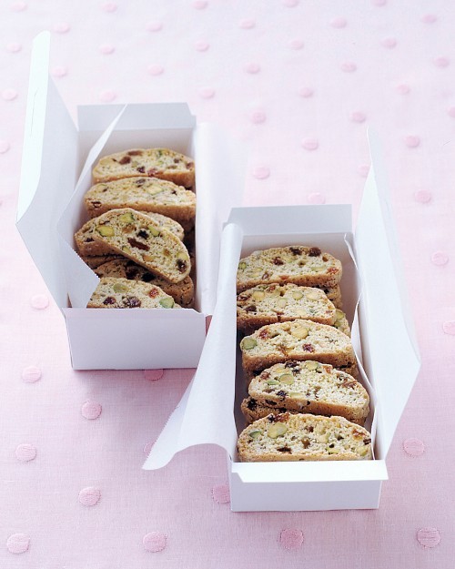 Pistachio raisin biscotti