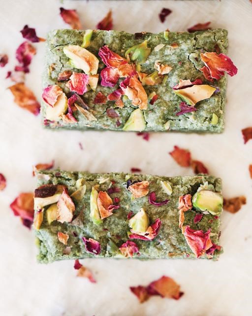 Pistachio rose tart