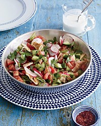Pita-and-chopped-vegetable salad