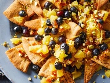Pita chips with orange salsa