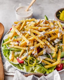 Pittsburgh salad with crispy French fries