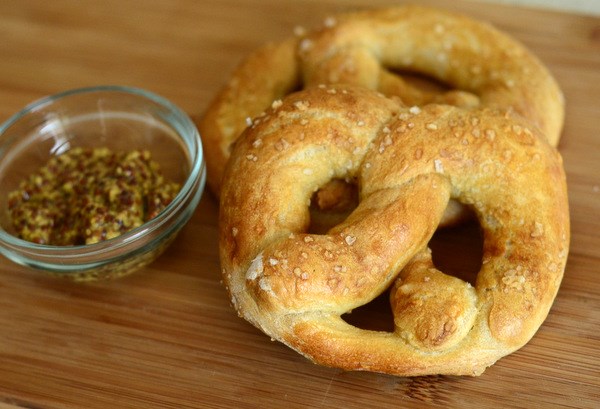Pizza dough soft pretzels