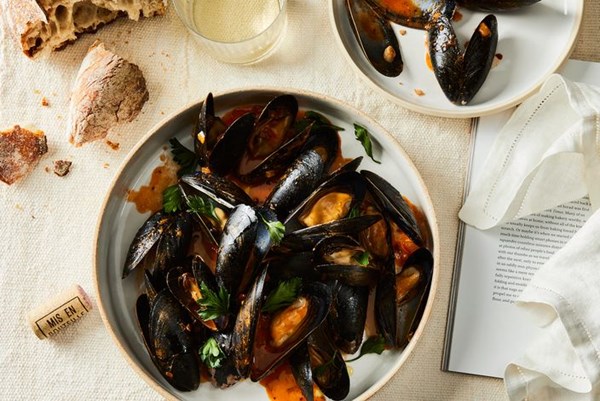 Pizza mussels for one 