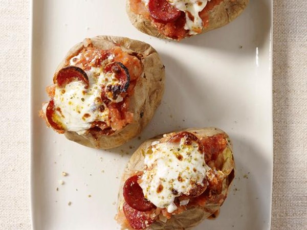 Pizza stuffed potatoes