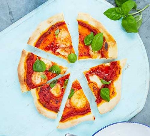 Pizza with homemade sauce