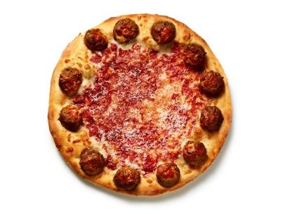 Pizza with meatball crust