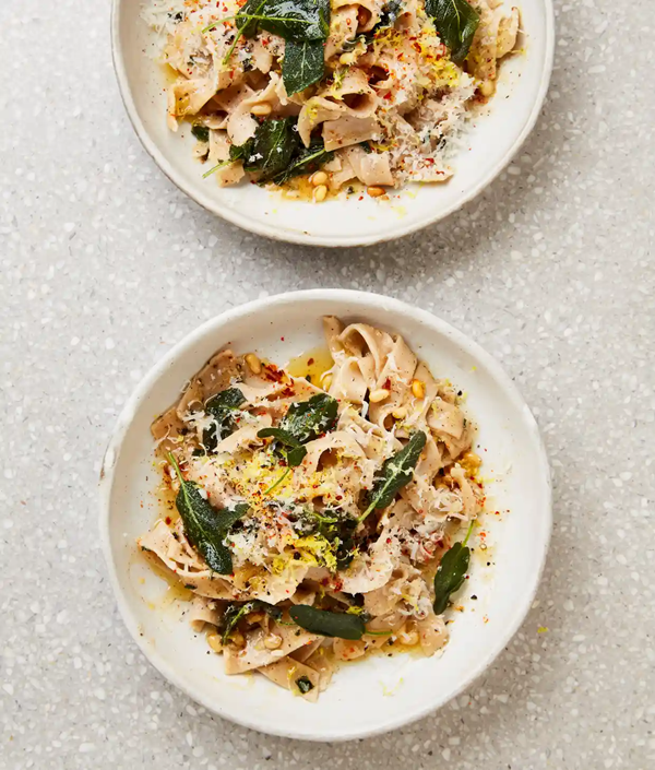 Pizzoccheri with lemon burnt butter and sage
