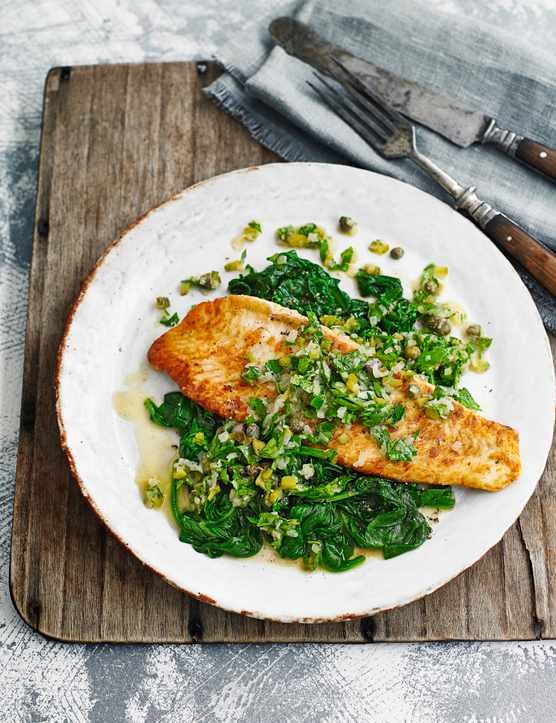 Plaice with warm tartare butter sauce