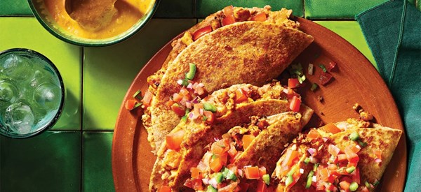 Plant-based chalupas [chipotle queso]