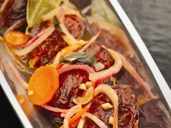 Plantain-stuffed chipotle chiles in escabeche (Chiles chipotles en escabeche rellenos de plátano macho)