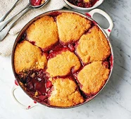 Plum & apple cobbler