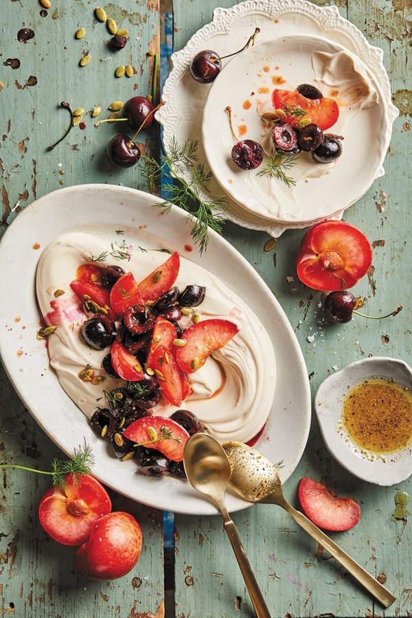 Plum & cherry salad