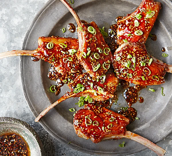Plum & sesame lamb cutlets