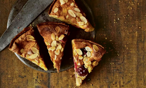 Plum and almond tart with star anise and vanilla