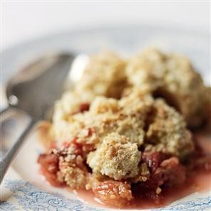 Plum and apple crumble