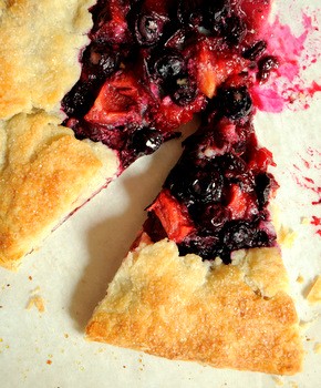 Plum and blueberry galette