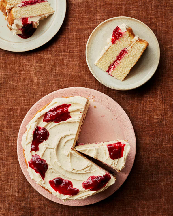 Plum and brown butter cake