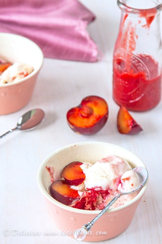 Plum and Earl Grey ice cream