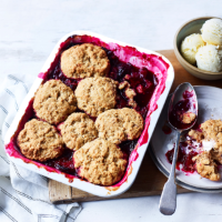 Plum and ginger cobbler