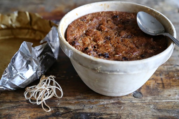 Plum and ginger duff 