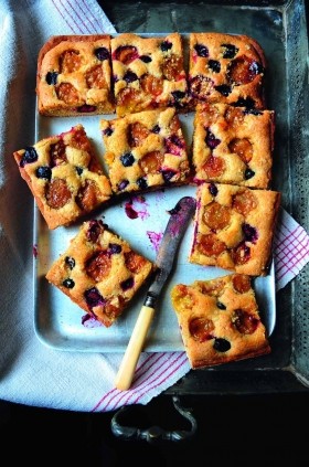 Plum and hazelnut tart with streusel