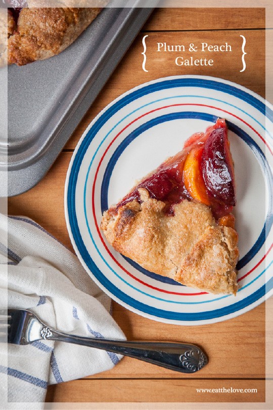 Plum and peach galette