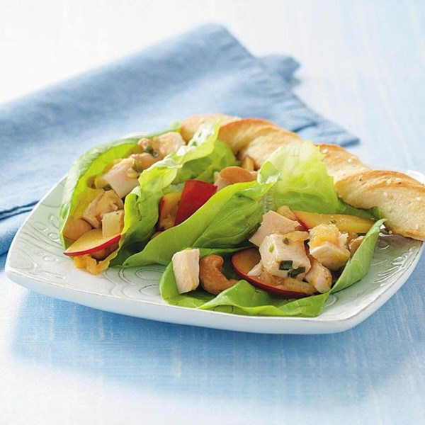 Plum chicken wraps