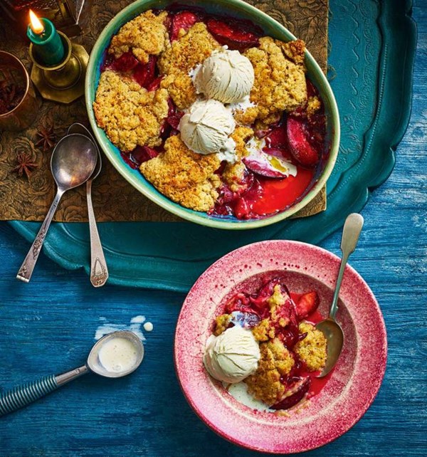 Plum cobbler