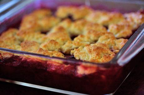 Plum cobbler