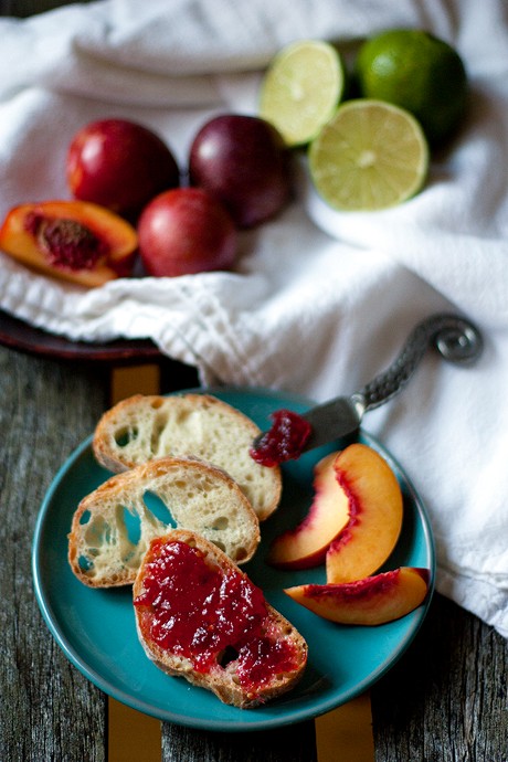 Plum, nectarine & chile jam